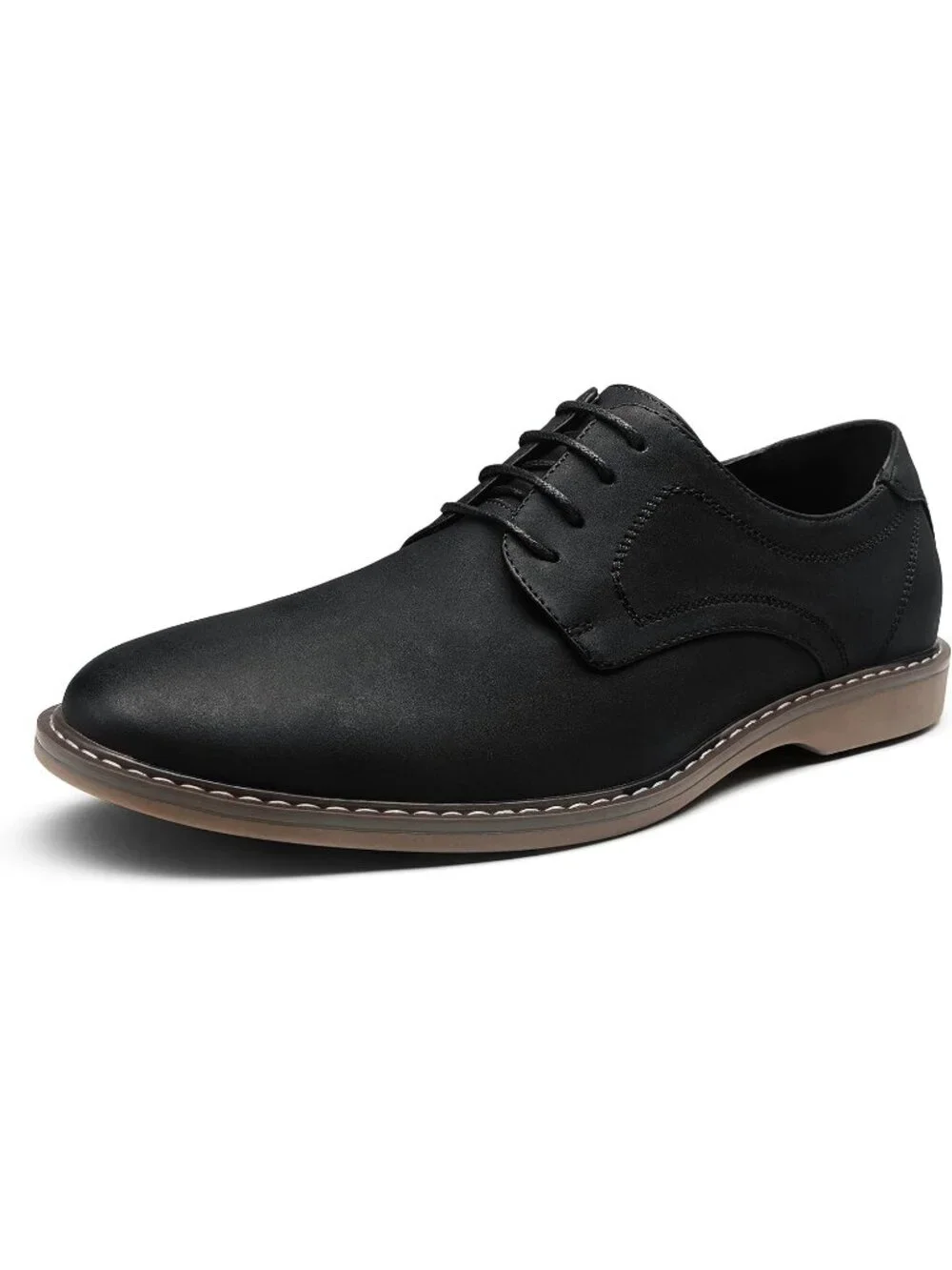 Men's Black Suede Breathable Upper Lace Up Business Classic Dress Oxford Shoes